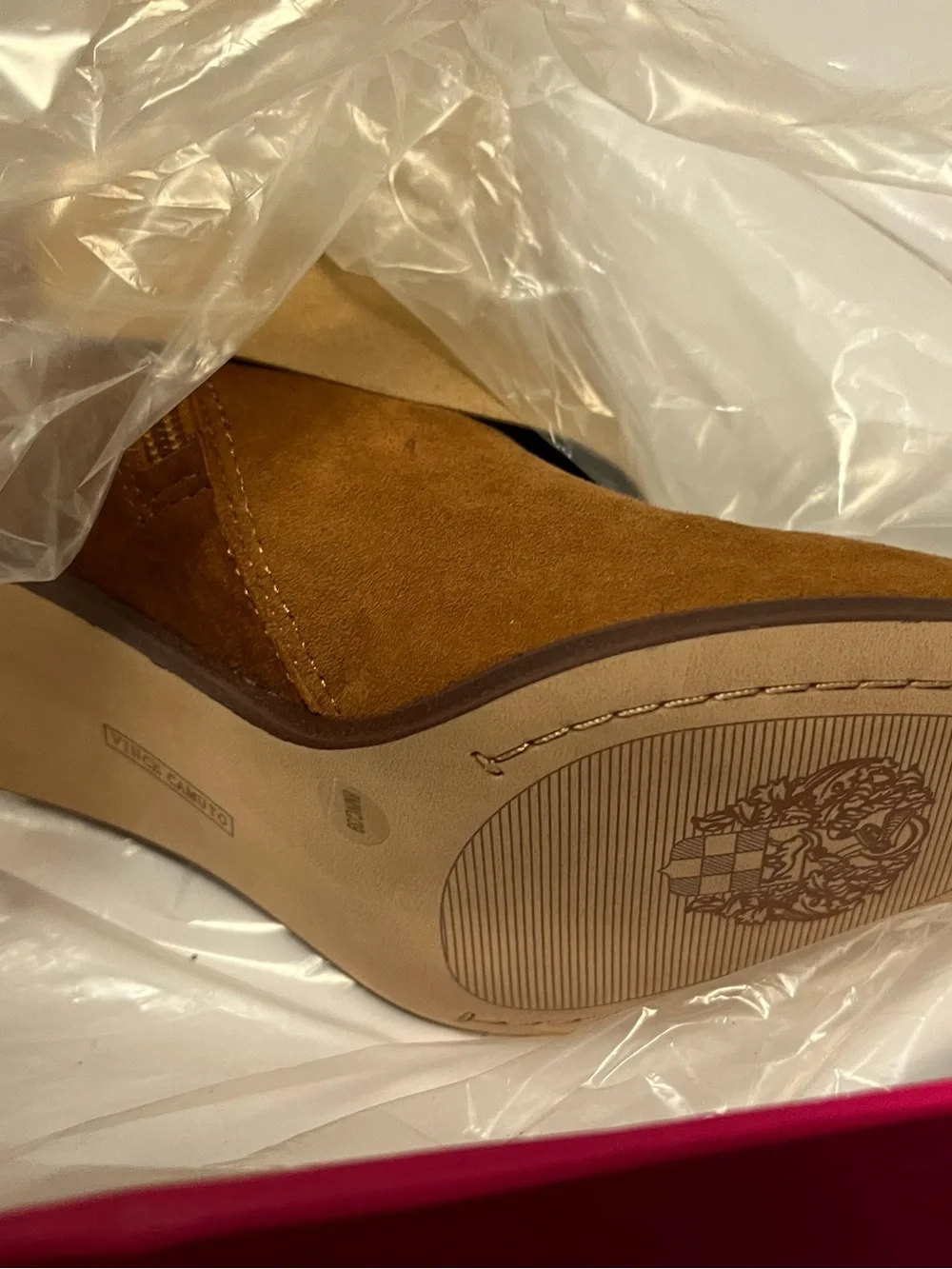 Vince camuto torano high suede (burnt sugar) boots NIB